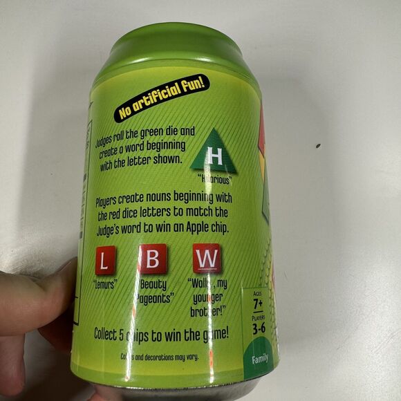 2011 Mattel Apples To Apples Dice Game In A Can Complete Game Travel Ready RARE! - Picture 4 of 7